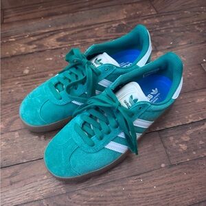 Adidas Green Sneakers with White Accents